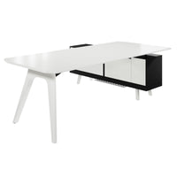 BRALCO Rail Desk | 1800 - 2400 mm, basboard intégré, bois réel, chêne blanc