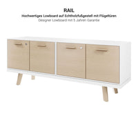 BRALCO RAIL Lowboard | 1.5 OH, 1603 x 400 mm, natural oak