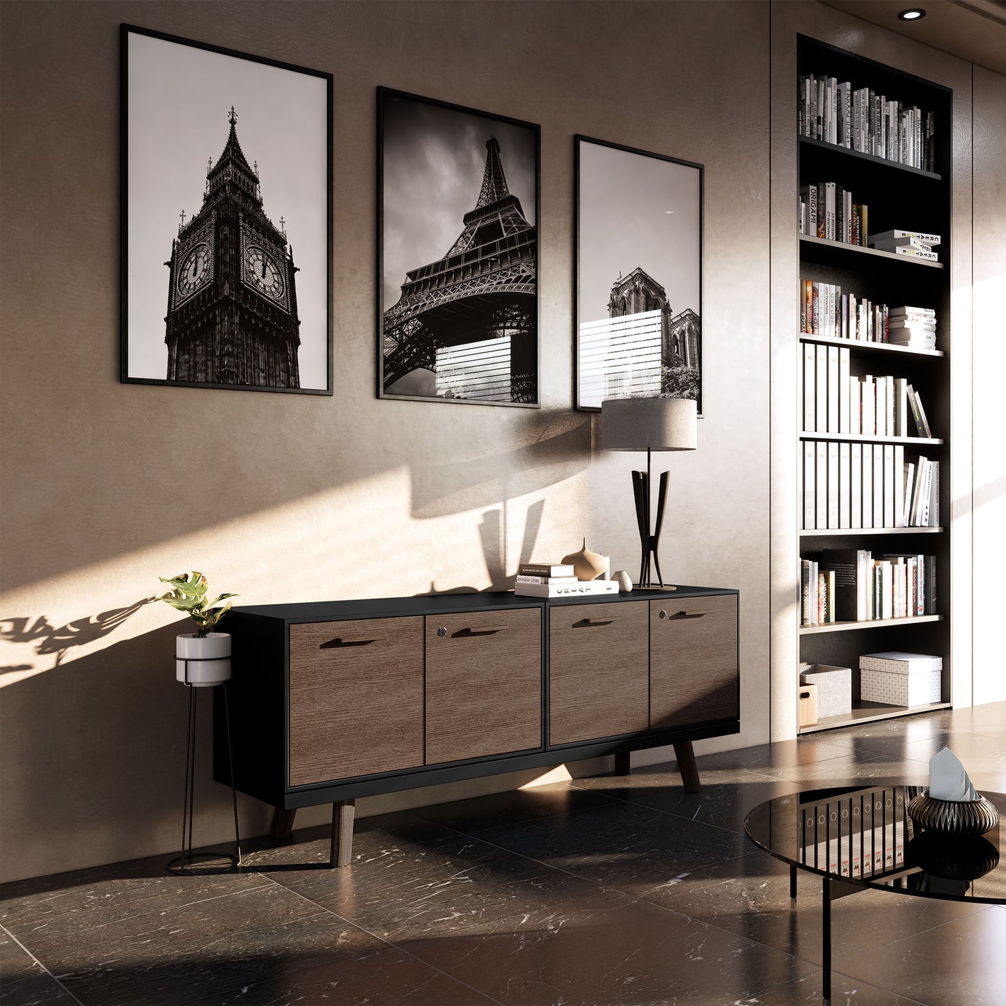 Bralco RAIL Punti di bassa bordo | 1,5 OH, 1603 x 400 mm, grigio chiaro di quercia