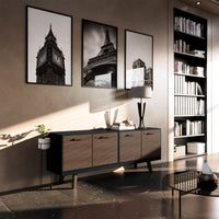 Bralco RAIL Punti di bassa bordo | 1,5 OH, 1603 x 400 mm, grigio scuro in rovere