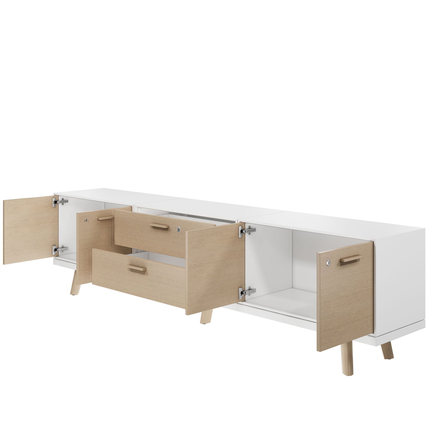 Bralco RAIL Lowboard | 1,5 oh, 2400 x 400 mm, nature de chêne