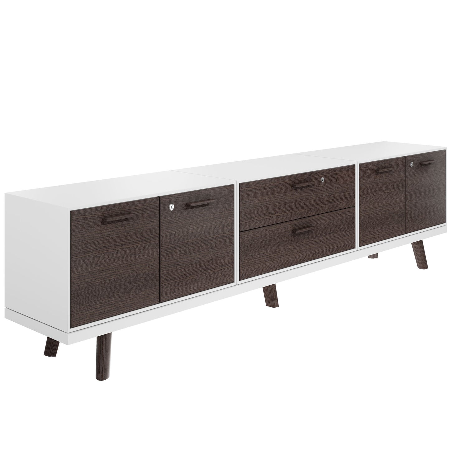 BRALCO RAIL Buffet bas | 1,5 OH, 2400 x 400 mm, chêne carbone