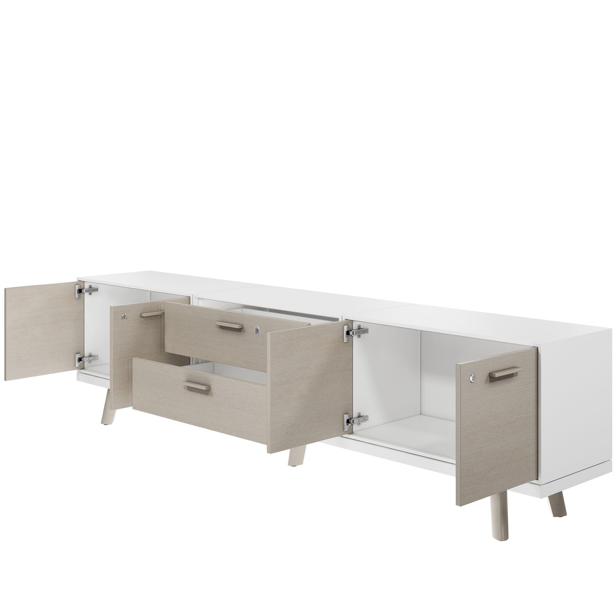 Bralco RAIL Punti di bassa bordo | 1,5 OH, 2400 x 400 mm, grigio chiaro di quercia