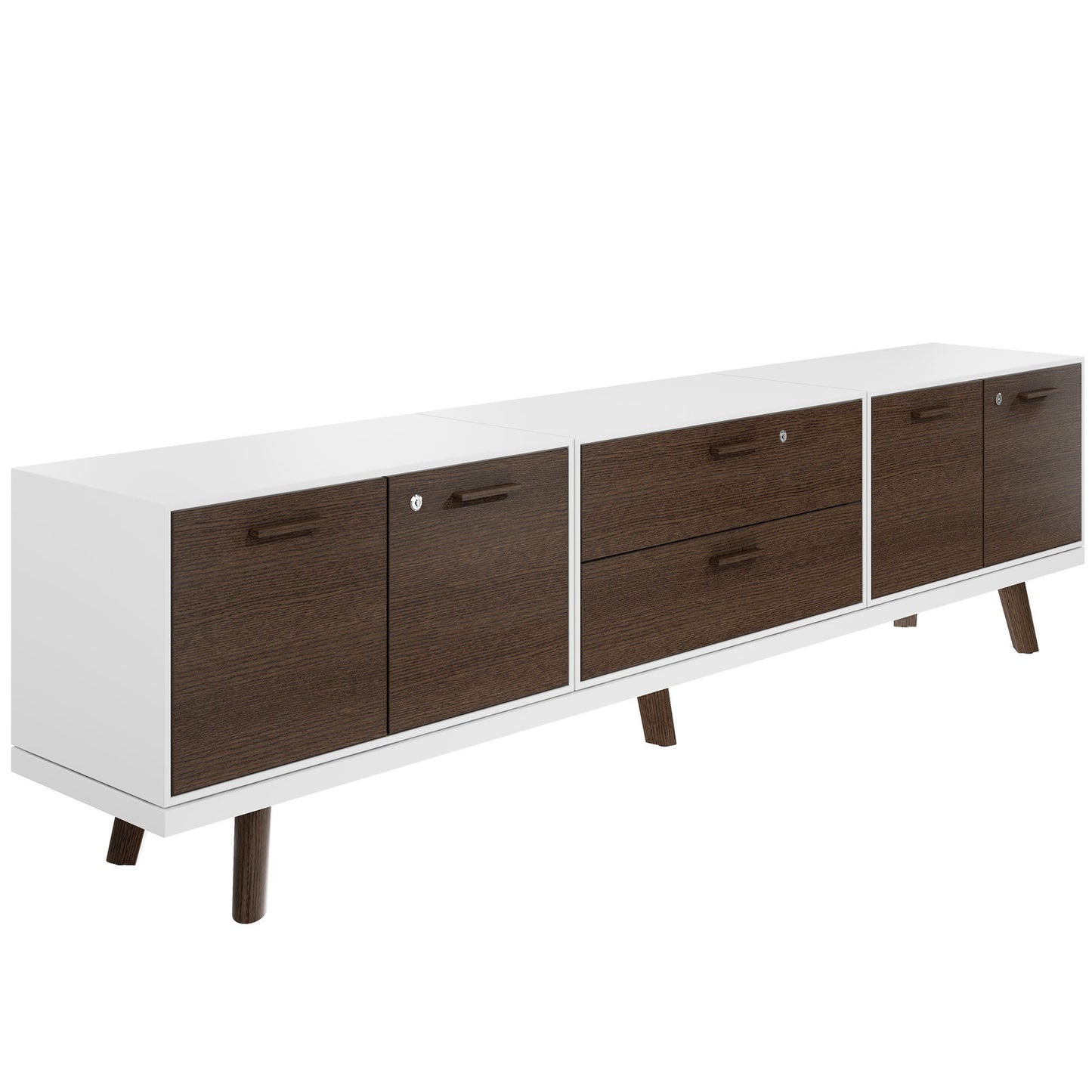 BRALCO RAIL Buffet bas | 1,5 OH, 2400 x 400 mm, chêne tabac