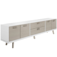 Bralco RAIL Lowboard | 1,5 oh, 2400 x 400 mm, gris clair en chêne