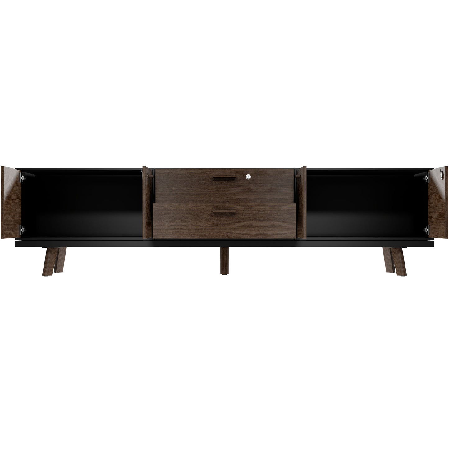 BRALCO RAIL Buffet bas | 1,5 OH, 2400 x 400 mm, chêne tabac