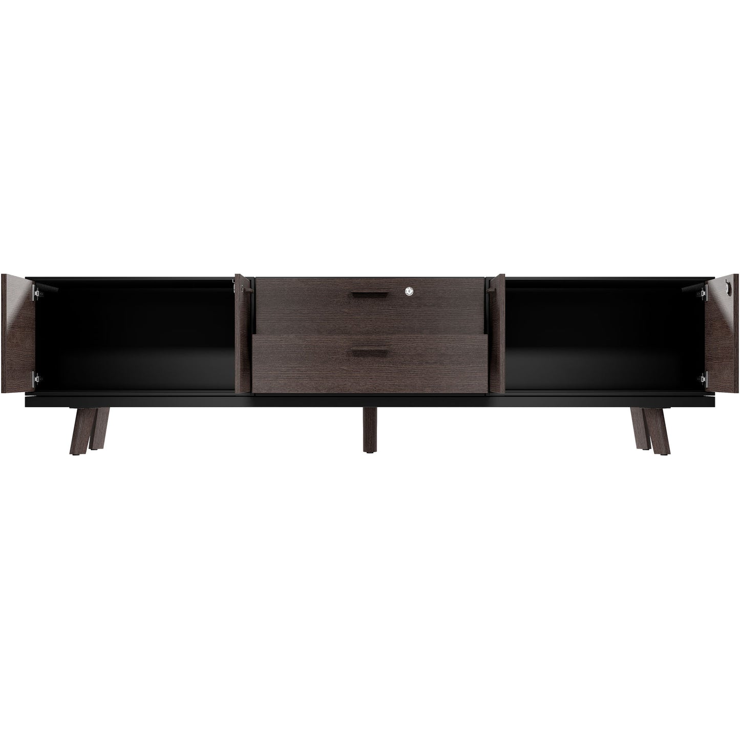 BRALCO RAIL Buffet bas | 1,5 OH, 2400 x 400 mm, chêne carbone