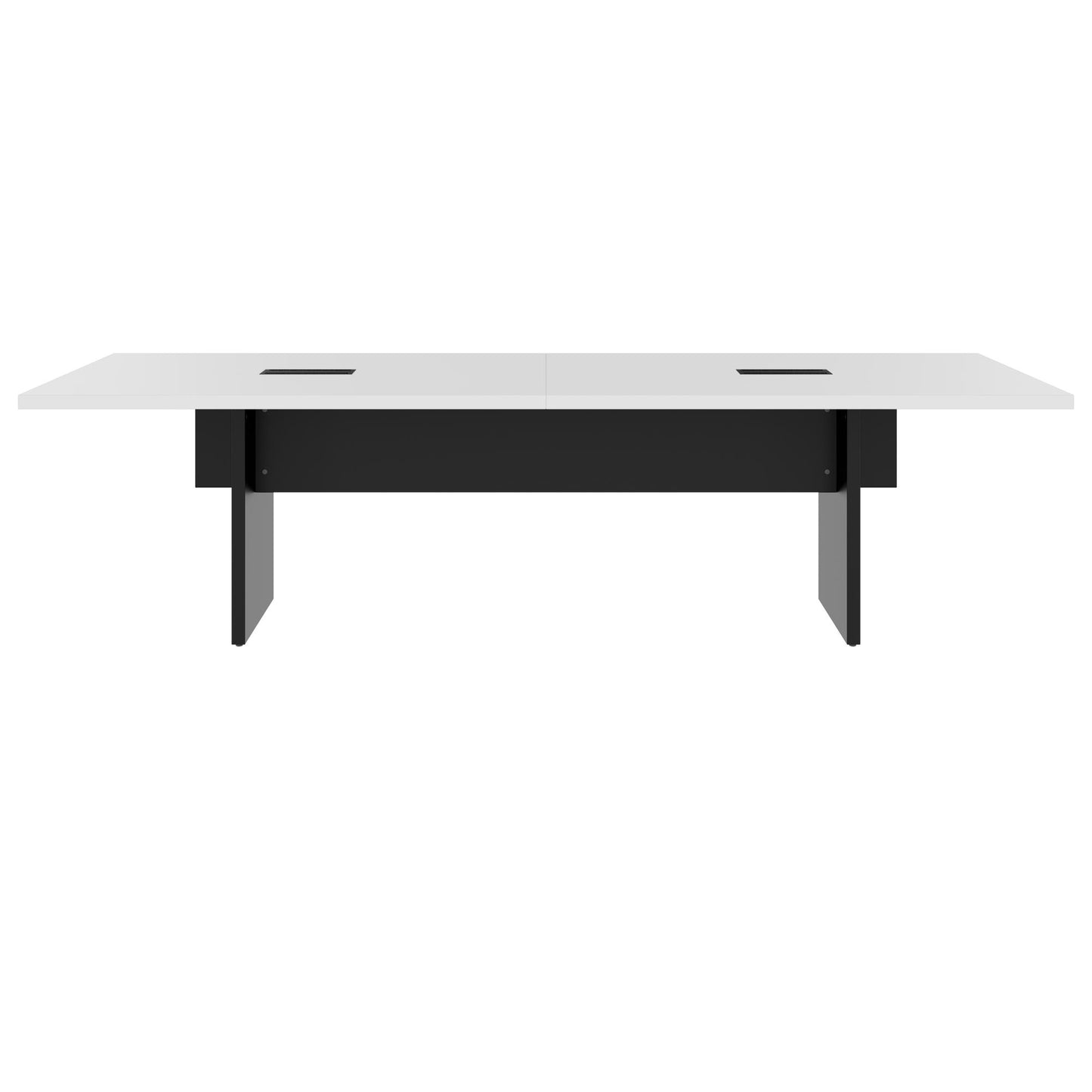 BRALCO SILE Konferenztisch | 2400 - 4200 mm (6 - 16 Personen), elektrifiziert, Weiß