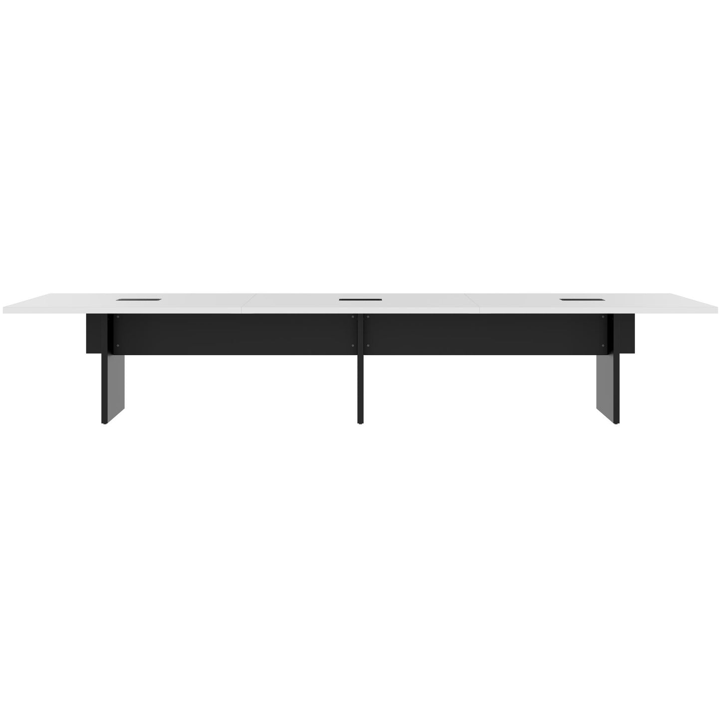 BRALCO SILE Konferenztisch | 2400 - 4200 mm (6 - 16 Personen), elektrifiziert, Weiß