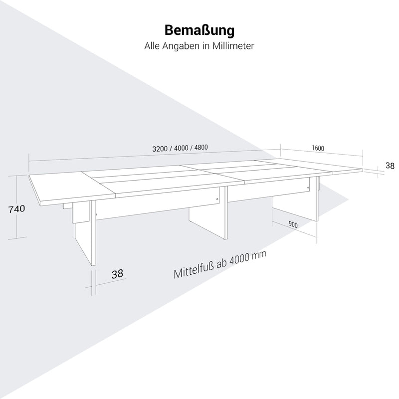 BRALCO SILE Konferenztisch | 3200 - 4800 mm (6 - 20 Personen), Mitteleinsatz, Weiß - 8 Main Image