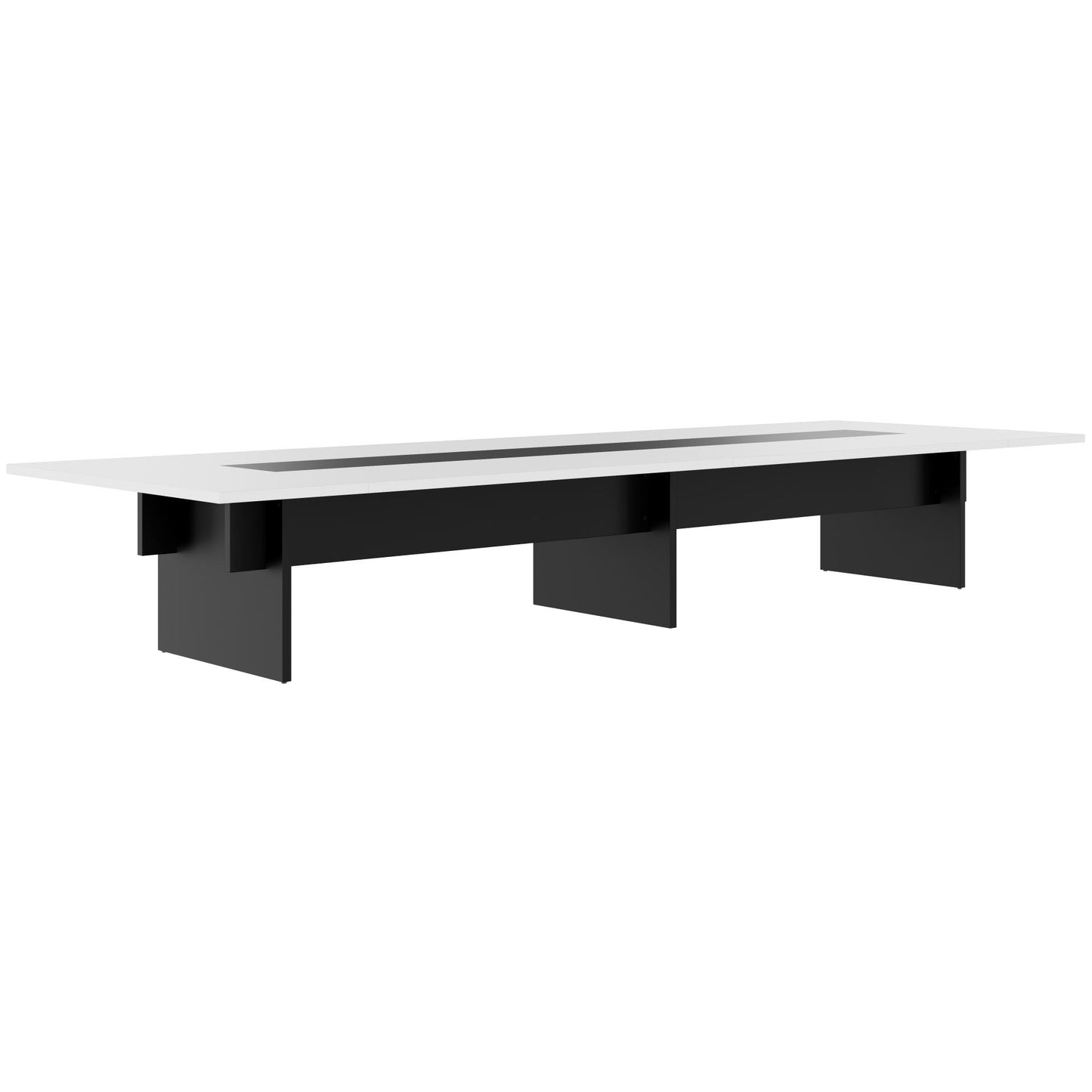 BRALCO SILE Konferenztisch | 3200 - 4800 mm (6 - 20 Personen), Mitteleinsatz, Weiß