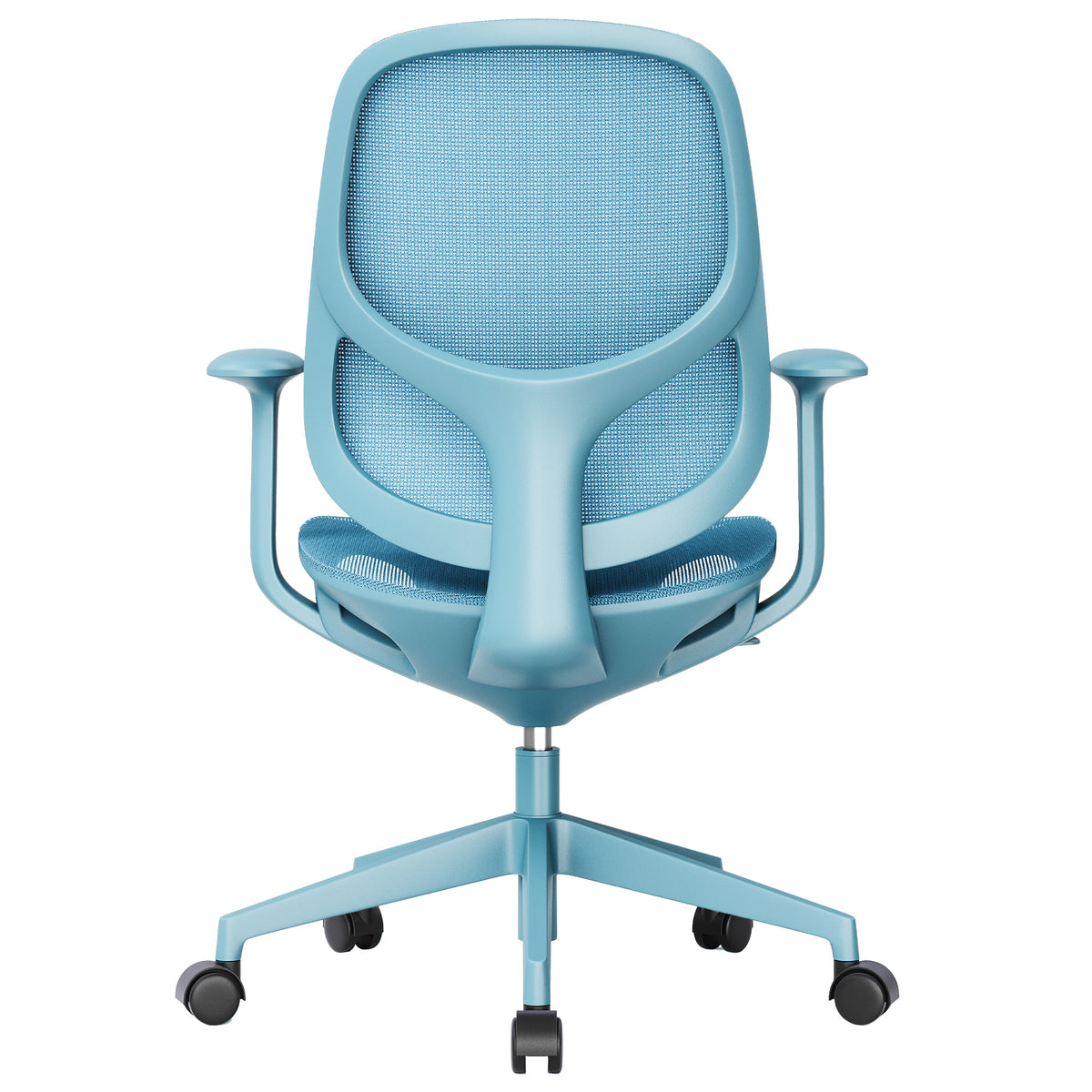 BREATHE Office Swivel Chair | Fixed Armrests, 5-Star Base, Blue - 6 Lightbox Main Image