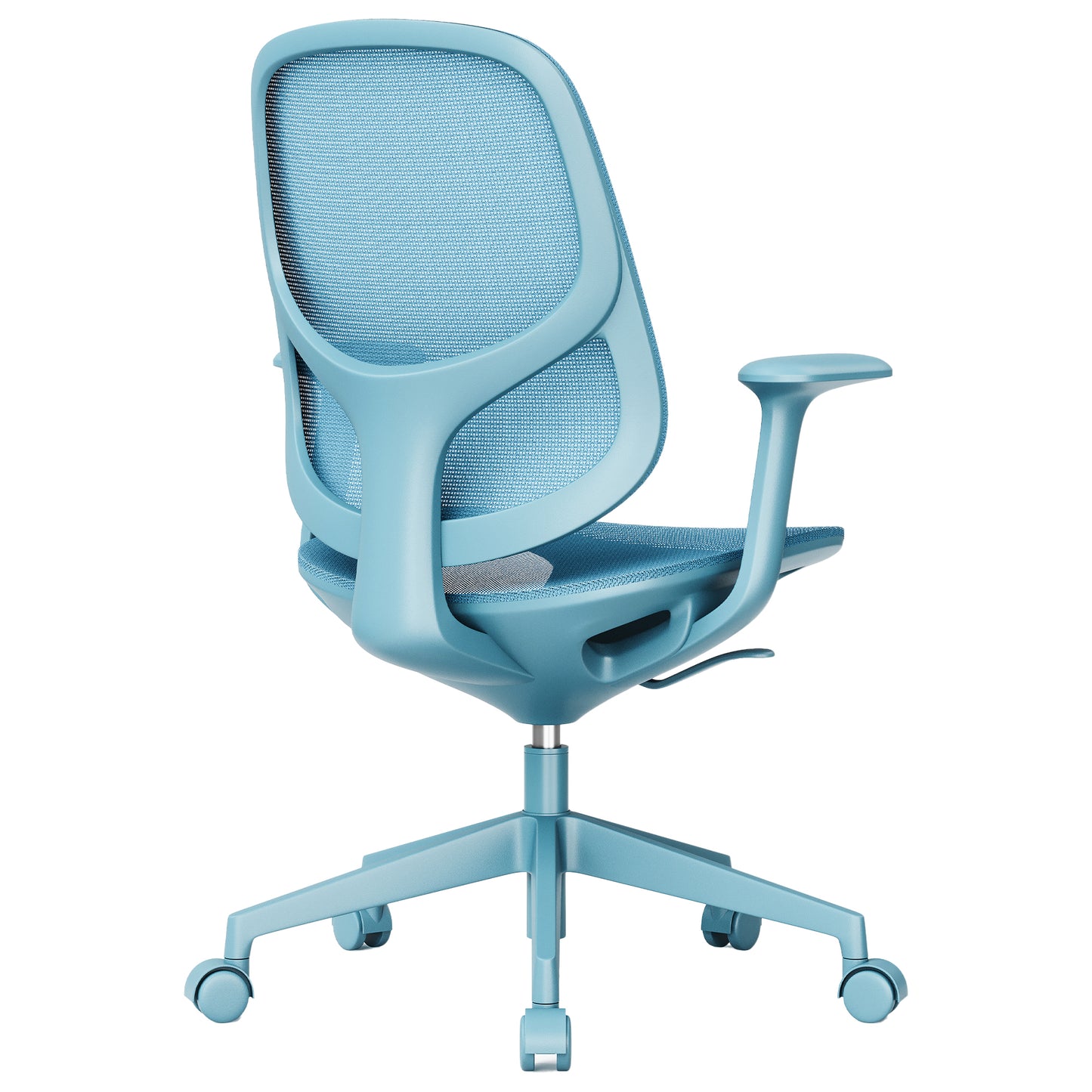 BREATHE Bürodrehstuhl | Feste Armlehnen, 5-Stern-Fußkreuz, Blau