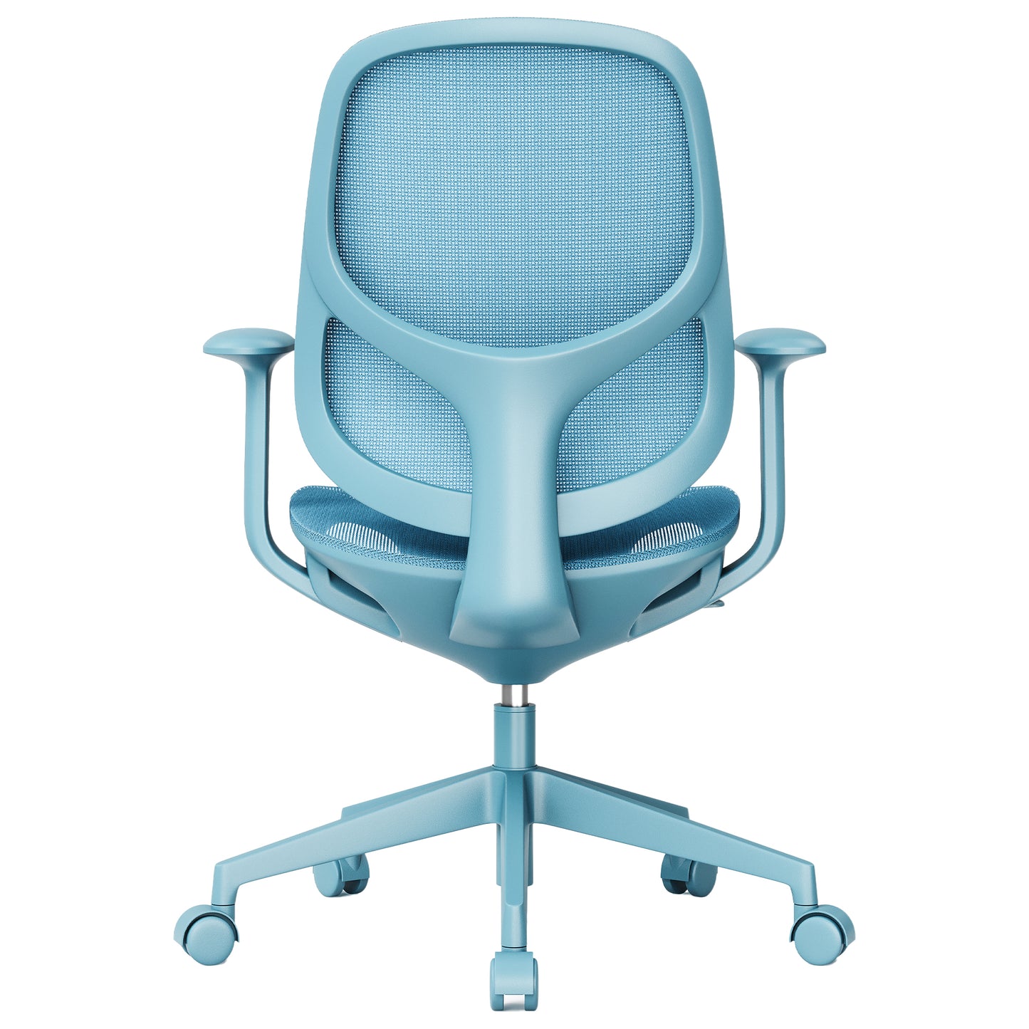 BREATHE Bürodrehstuhl | Feste Armlehnen, 5-Stern-Fußkreuz, Blau