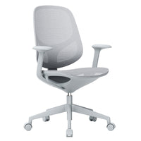 Chaise de bureau pivotante BREATHE | Accoudoirs fixes, piètement 5 branches, gris