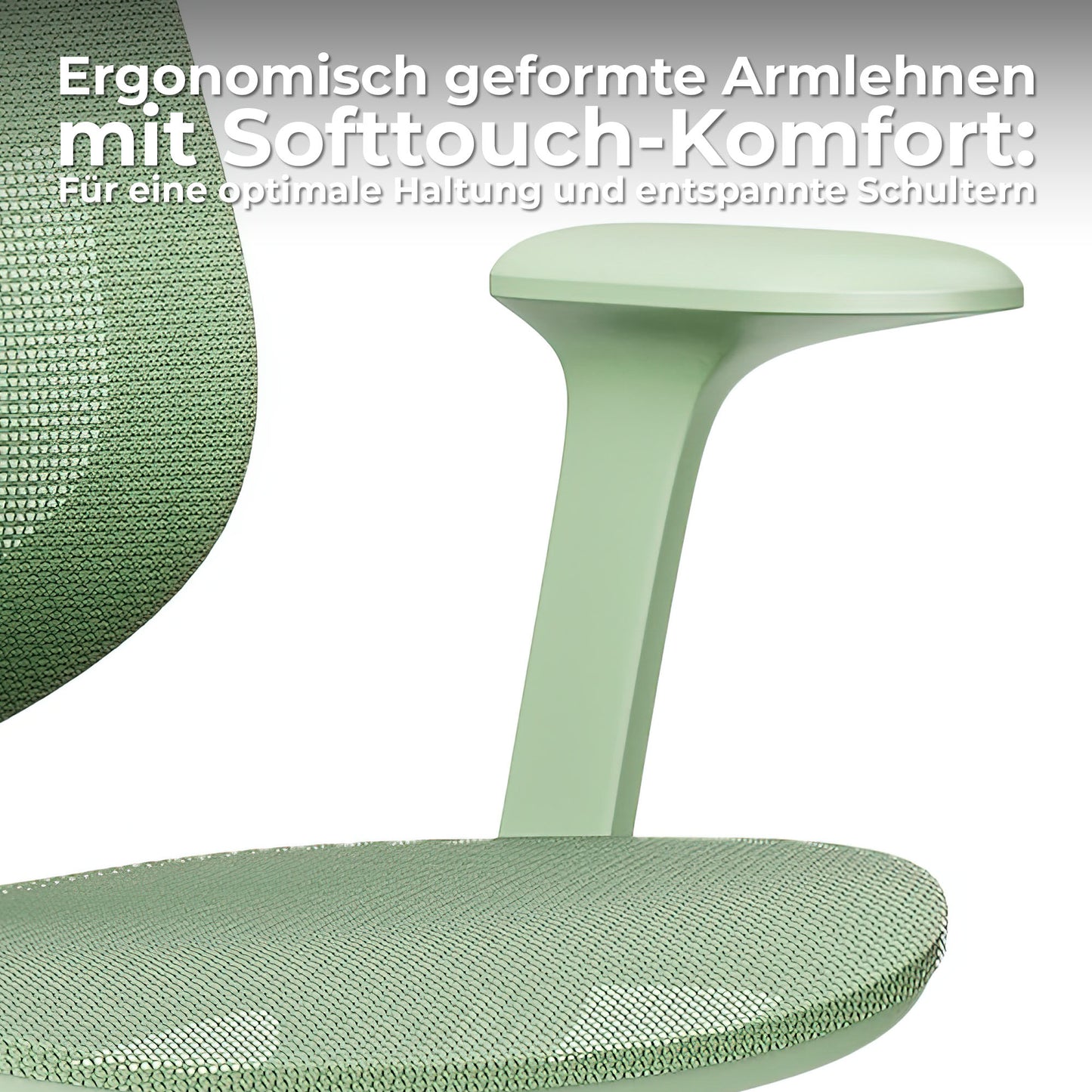 BREATHE Bürodrehstuhl | Feste Armlehnen, 5-Stern-Fußkreuz, Grau