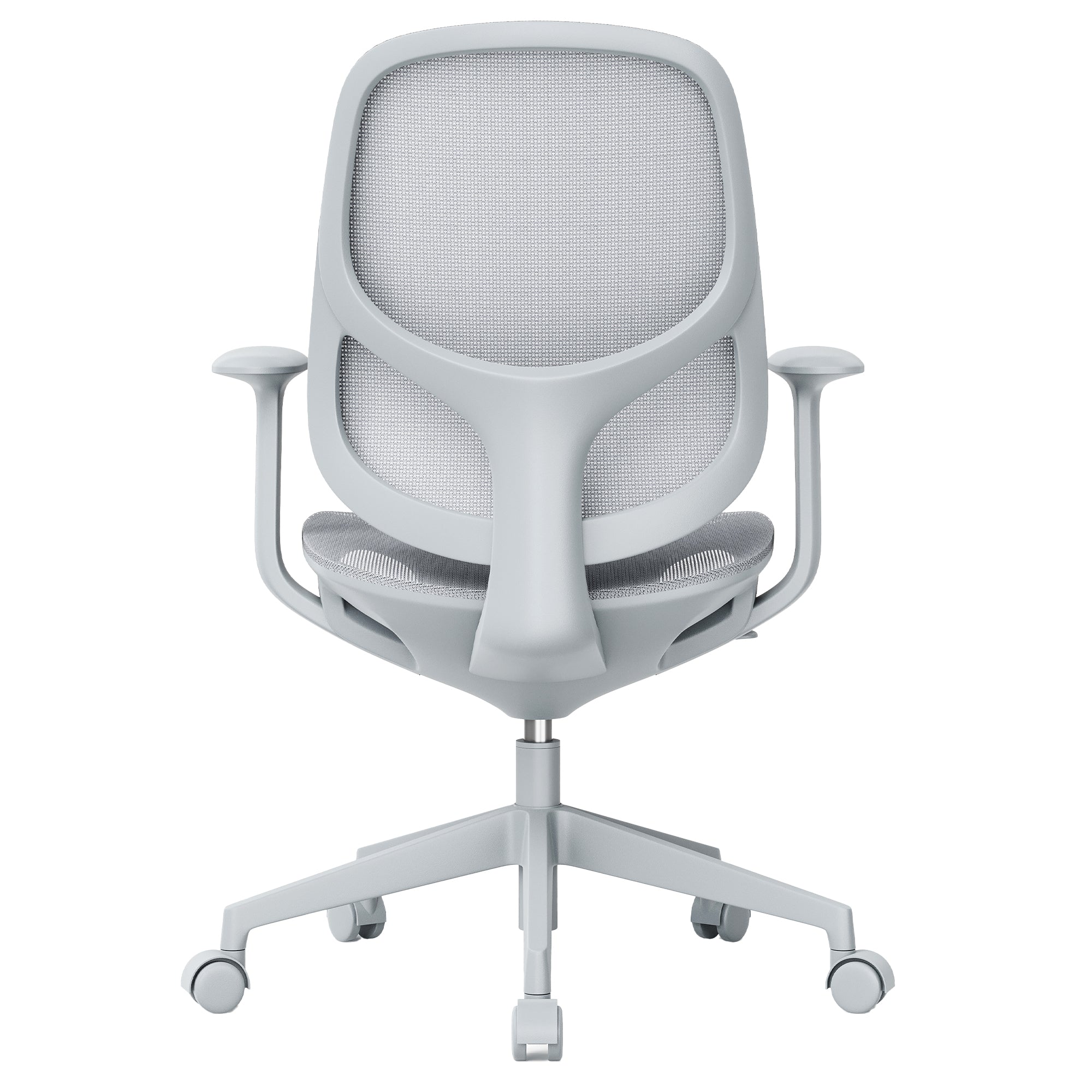 Chaise de bureau pivotante BREATHE | Accoudoirs fixes, piètement 5 branches, gris