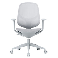 Chaise de bureau pivotante BREATHE | Accoudoirs fixes, piètement 5 branches, gris