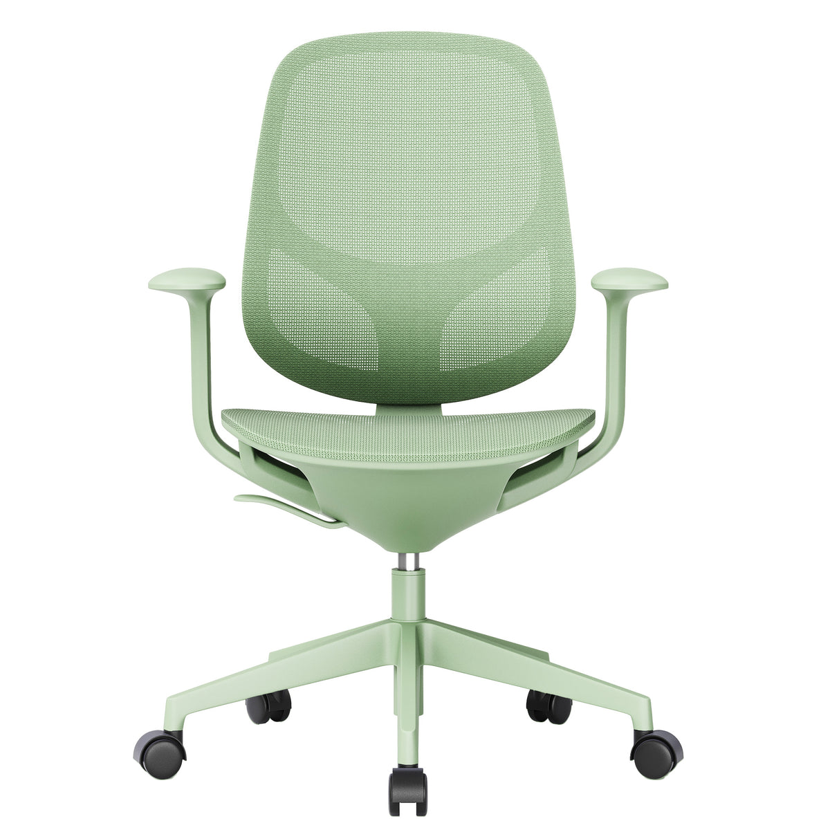 BREATHE Office Swivel Chair | Fixed Armrests, 5-Star Base, Green - 3 Lightbox Main Image