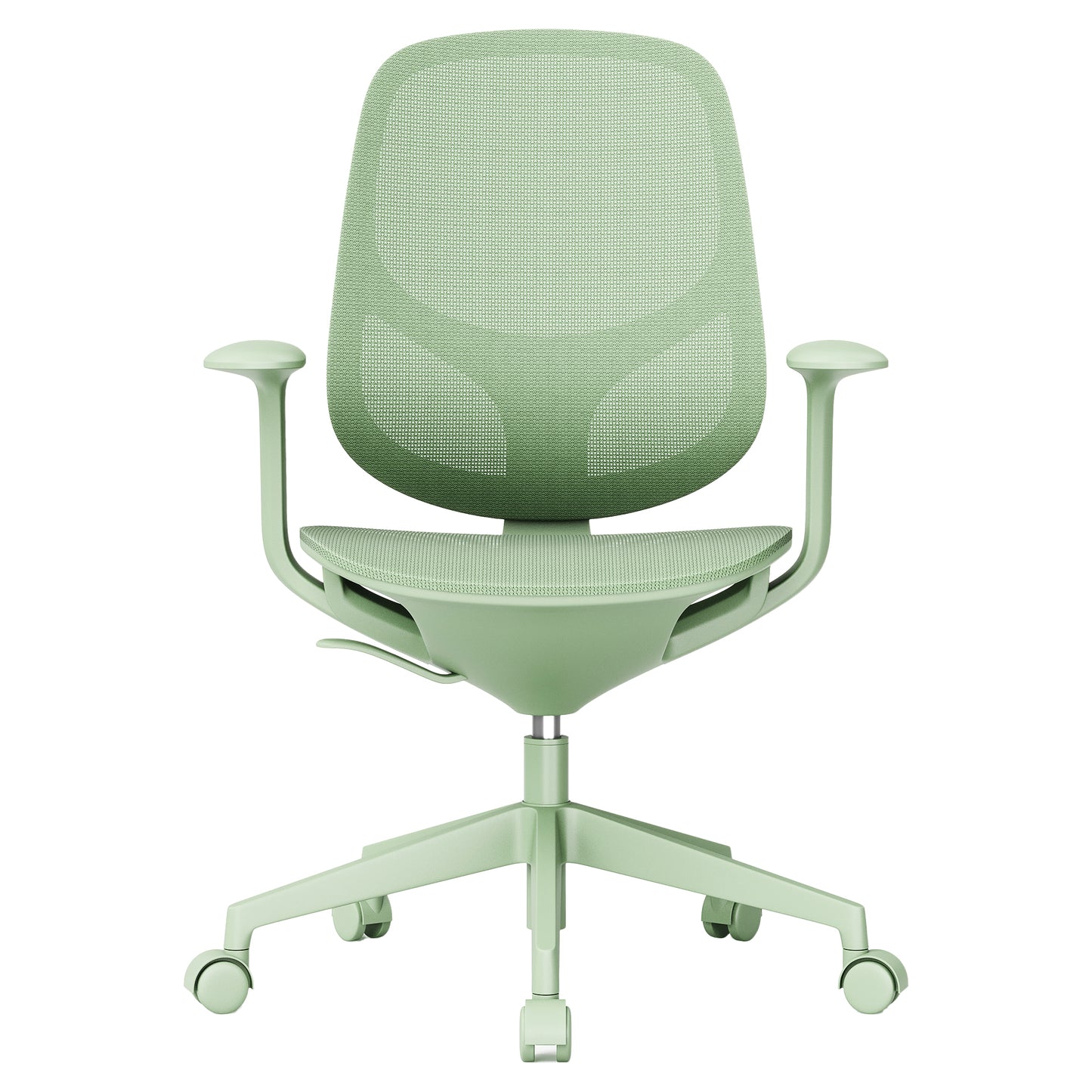 BREATHE Bürodrehstuhl | Feste Armlehnen, 5-Stern-Fußkreuz, Grün