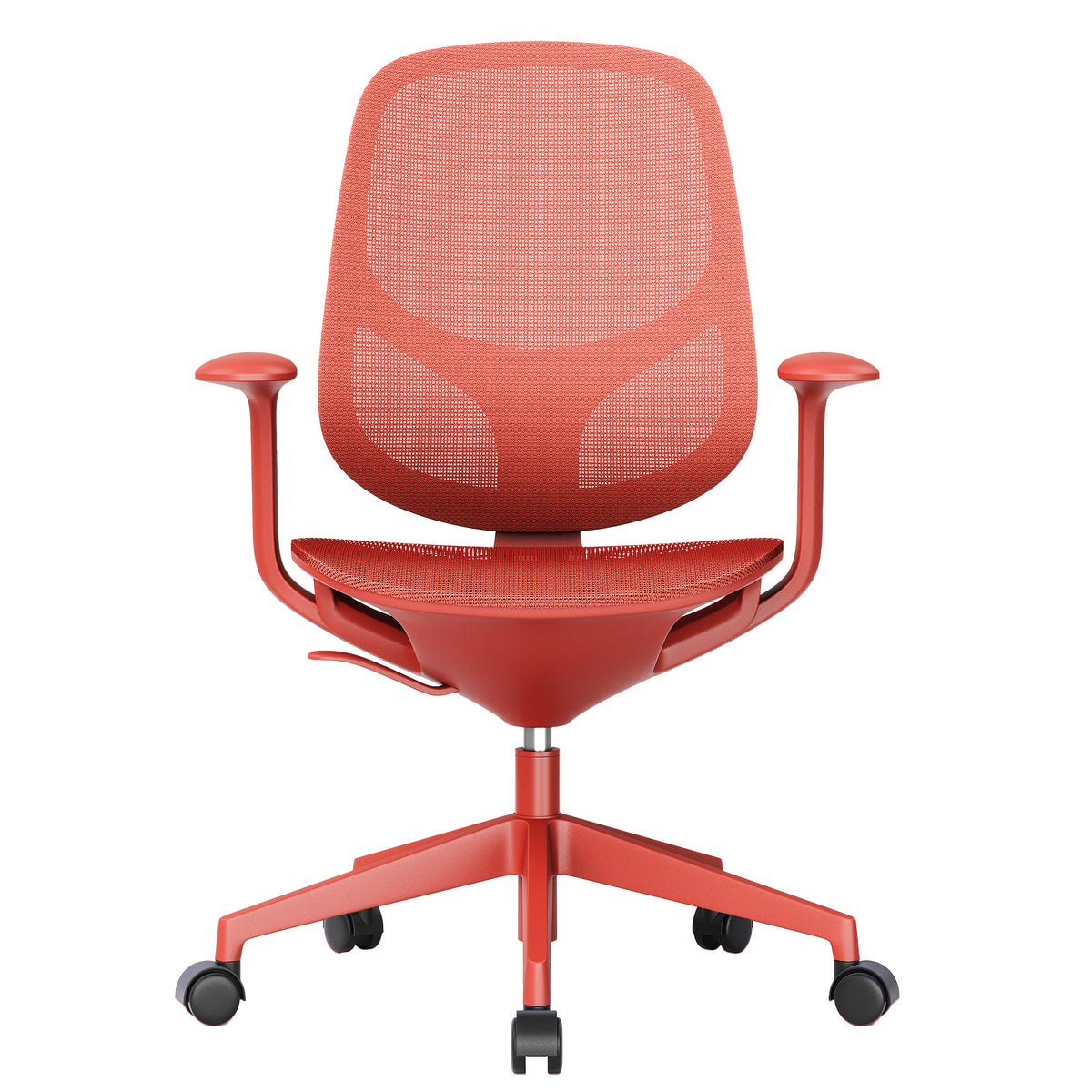 BREATHE office swivel chair | Fixed armrests, 5-star base, red - 3 Lightbox Main Image