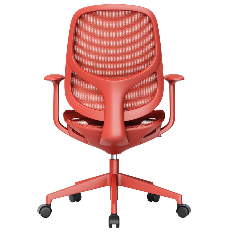 BREATHE office swivel chair | Fixed armrests, 5-star base, red - 6 Main Image