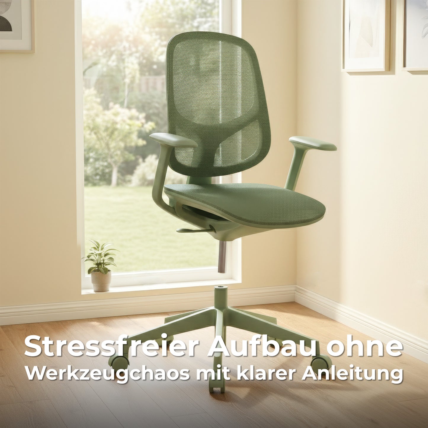 BREATHE Bürodrehstuhl | Feste Armlehnen, 5-Stern-Fußkreuz, Rot