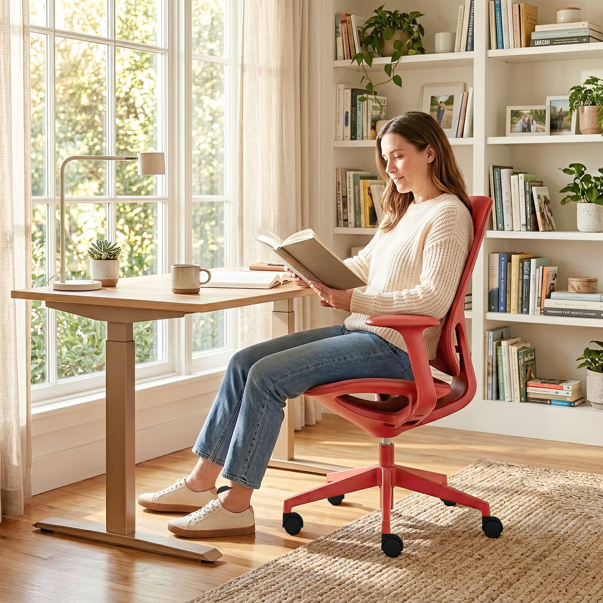 BREATHE office swivel chair | Fixed armrests, 5-star base, Black  - 19 Lightbox Main Image
