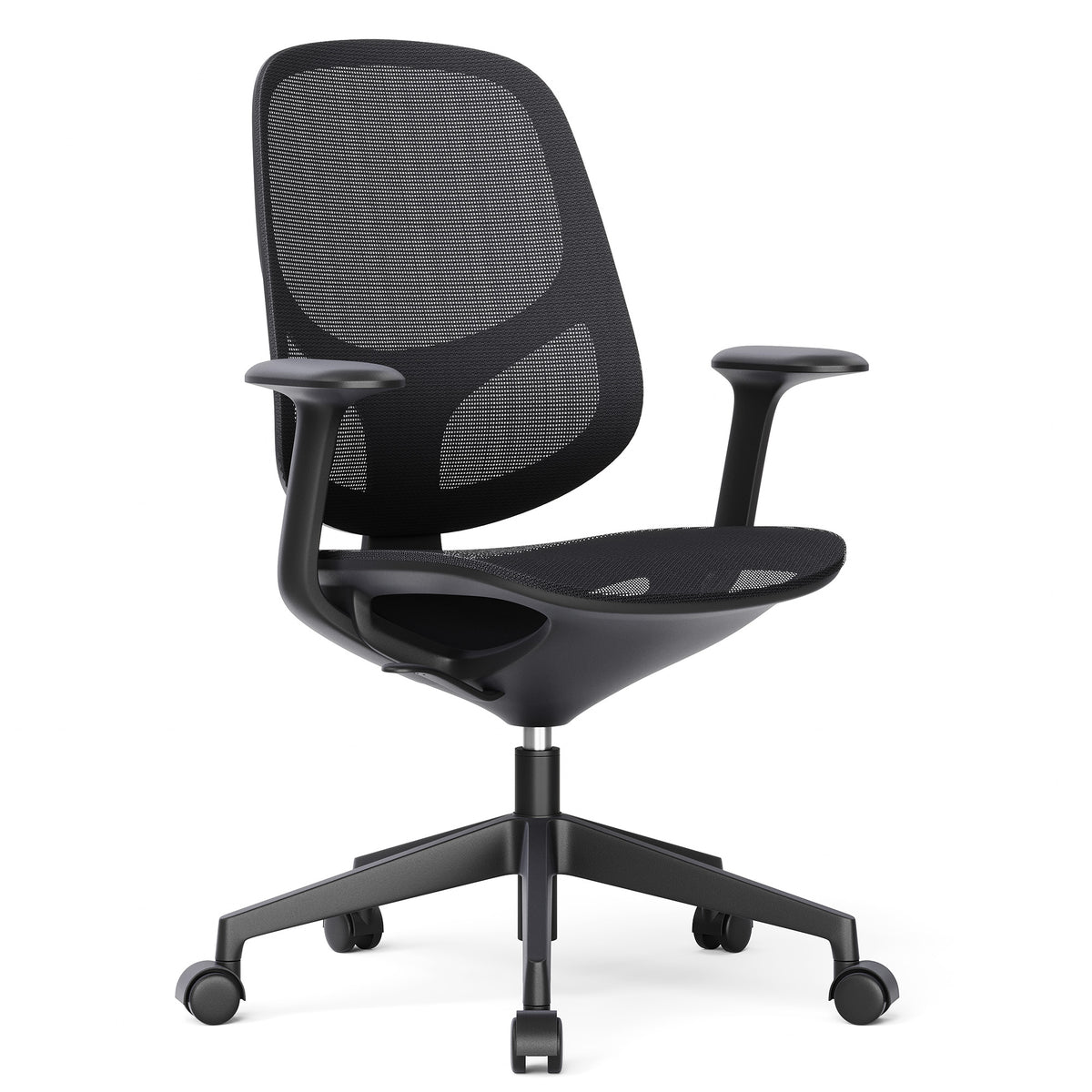 BREATHE office swivel chair | Fixed armrests, 5-star base, Black  - 1 Lightbox Main Image