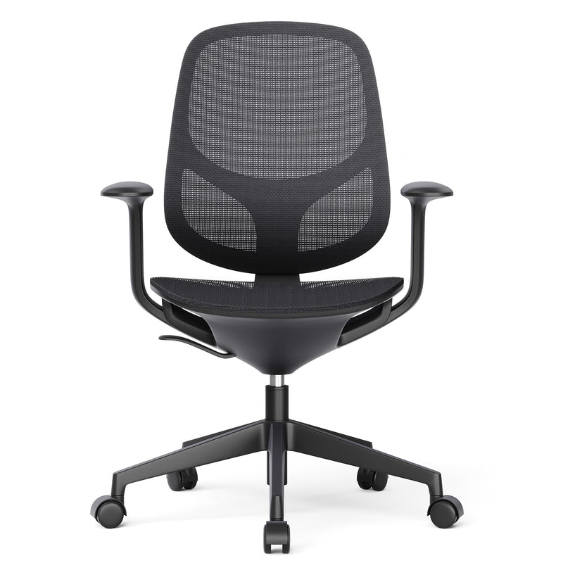 BREATHE office swivel chair | Fixed armrests, 5-star base, Black  - 3 Main Image