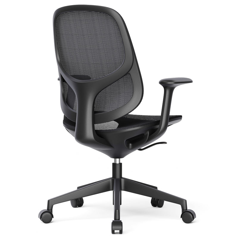 BREATHE office swivel chair | Fixed armrests, 5-star base, Black  - 5 Main Image