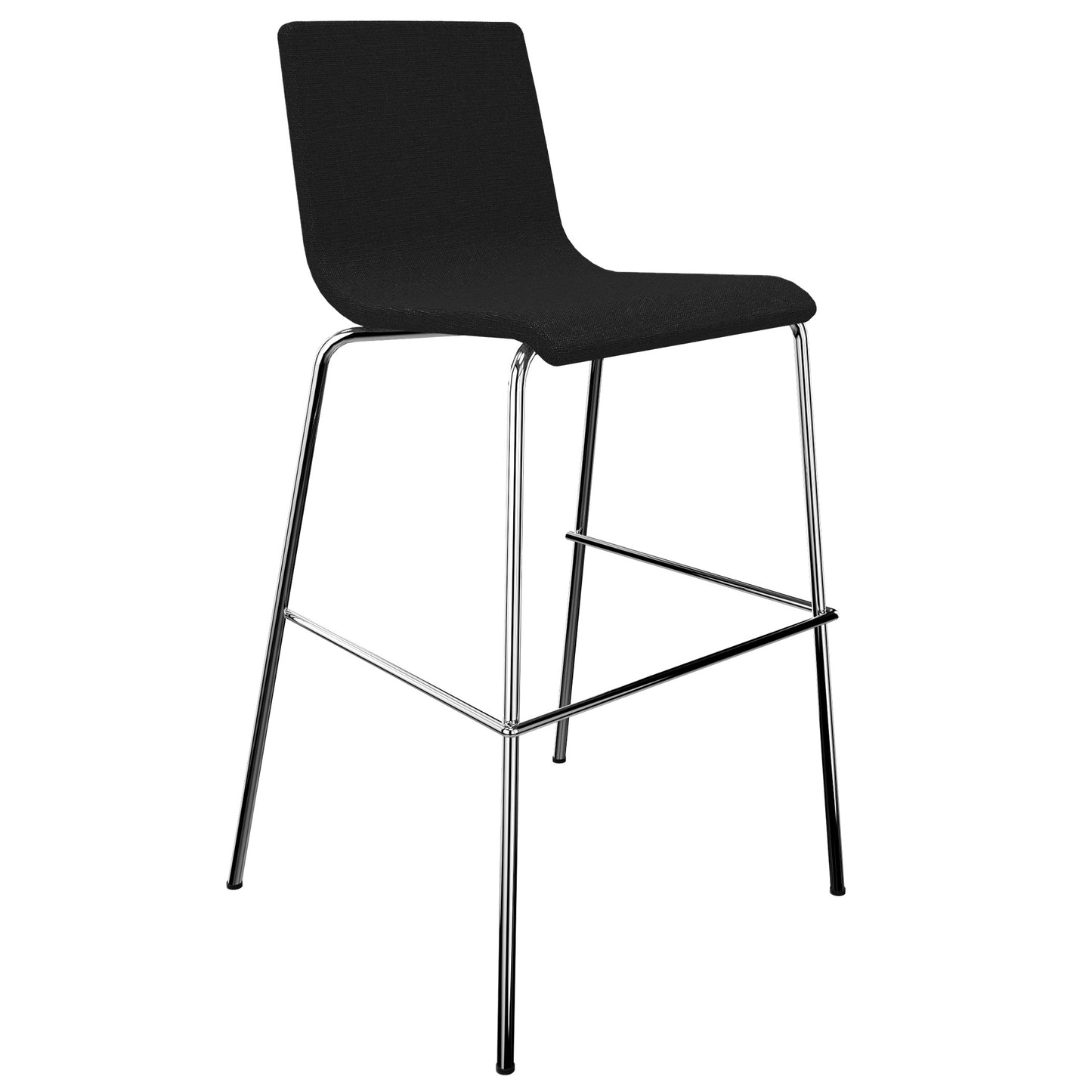 MOON Bar stool | Stackable, 4-foot frame, padded seat, polyester cover Berta