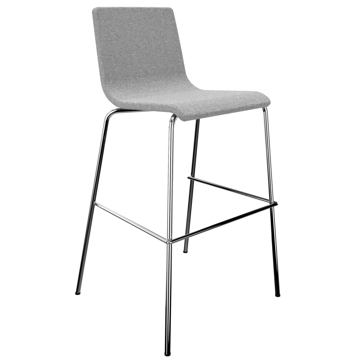 MOON Bar stool | Stackable, 4-foot frame, padded seat, polyester cover Berta