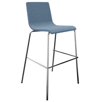 MOON Bar stool | Stackable, 4-foot frame, padded seat, polyester cover Berta