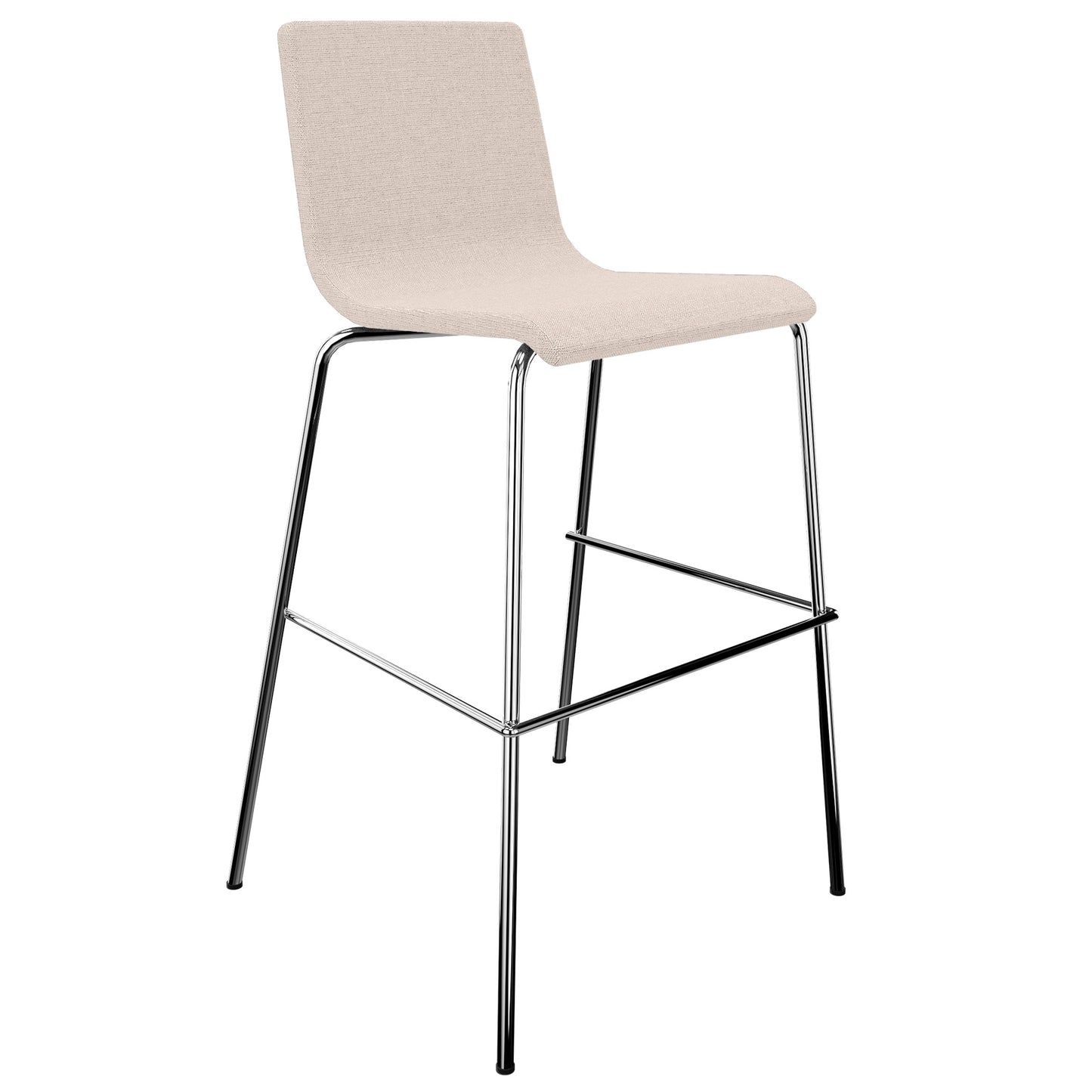 MOON Bar stool | Stackable, 4-foot frame, padded seat, polyester cover Berta