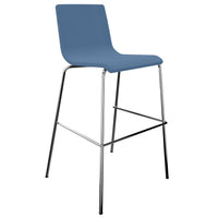 MOON Bar stool | Stackable, 4-foot frame, padded seat, polyester cover Lucia