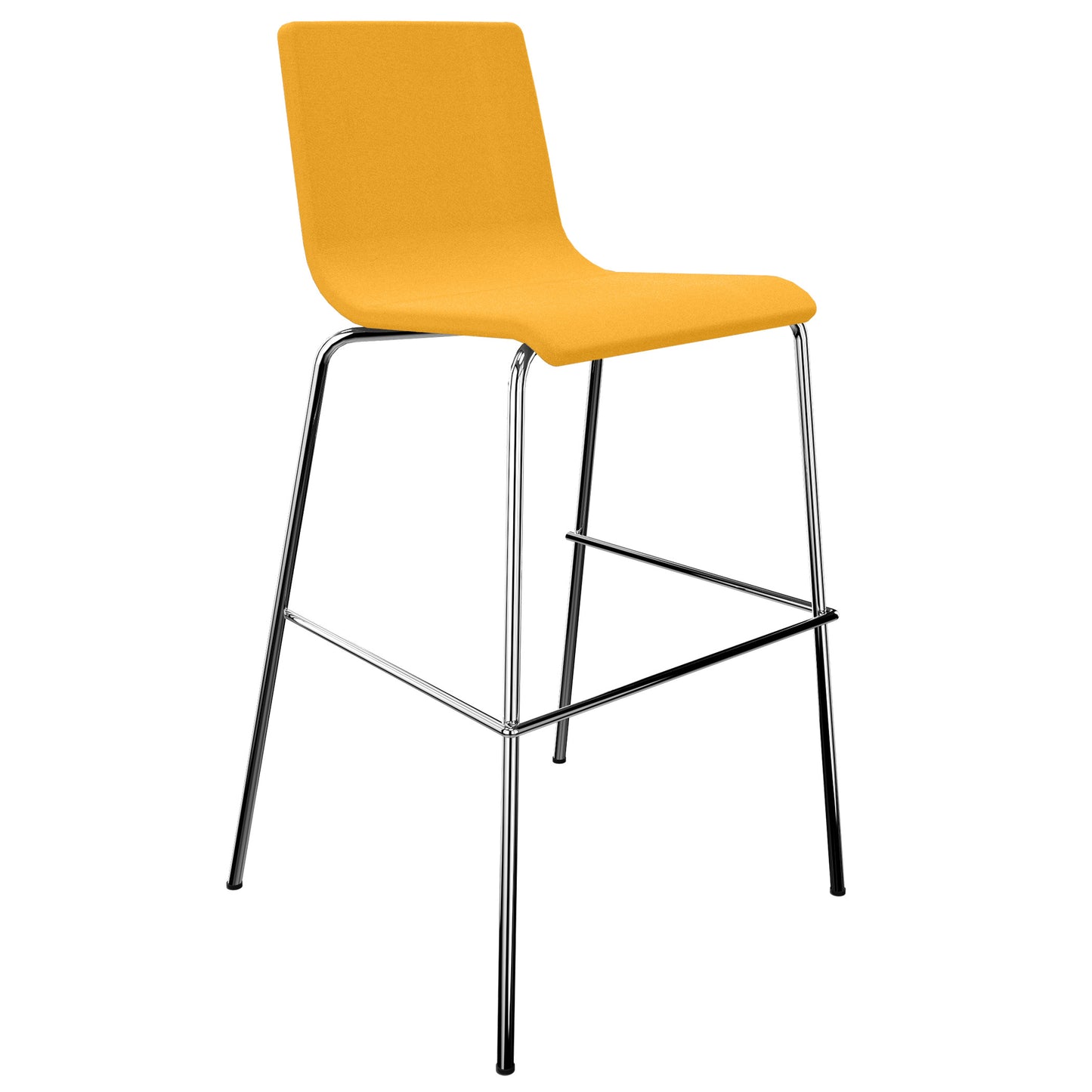 MOON Bar stool | Stackable, 4-foot frame, padded seat, polyester cover Lucia