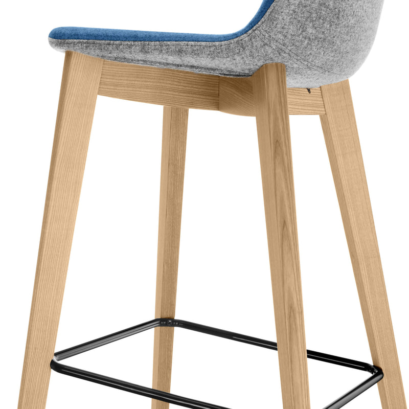 TWIST&SIT Barhocker | Massivholz-Gestell, 635 mm Sitzhöhe, Wollbezug SYNERGY - 14 Main Image