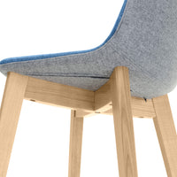 TWIST&SIT Barhocker | Massivholz-Gestell, 635 mm Sitzhöhe, Wollbezug SYNERGY