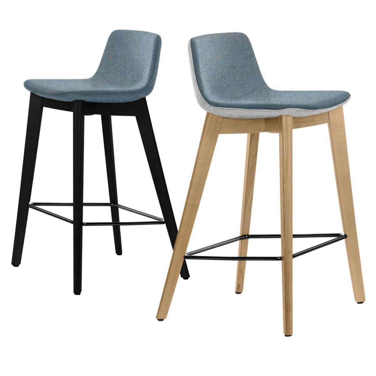 TWIST&SIT Barhocker | Massivholz-Gestell, 635 mm Sitzhöhe, Wollbezug SYNERGY - 1 Lightbox Main Image