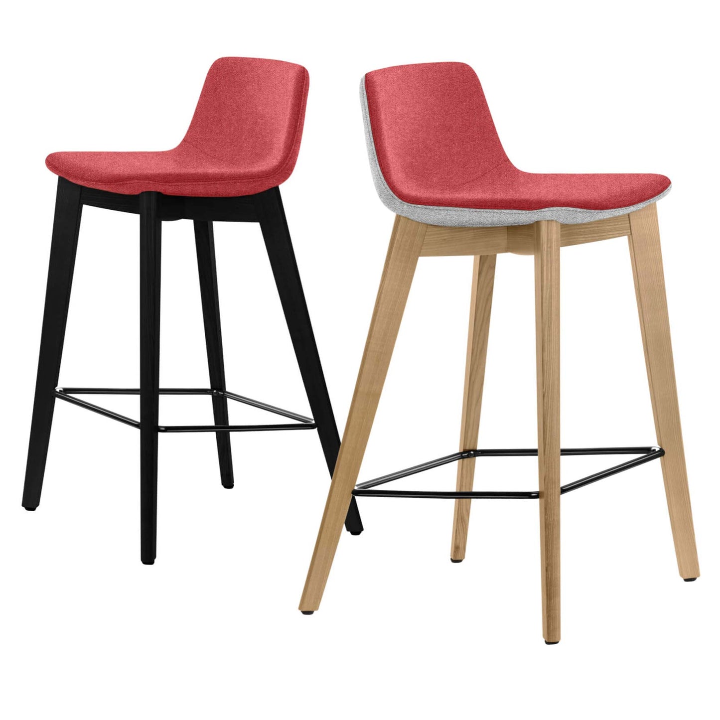 TWIST&amp;SIT bar stool | Solid wood frame, 635 mm seat height, wool cover SYNERGY