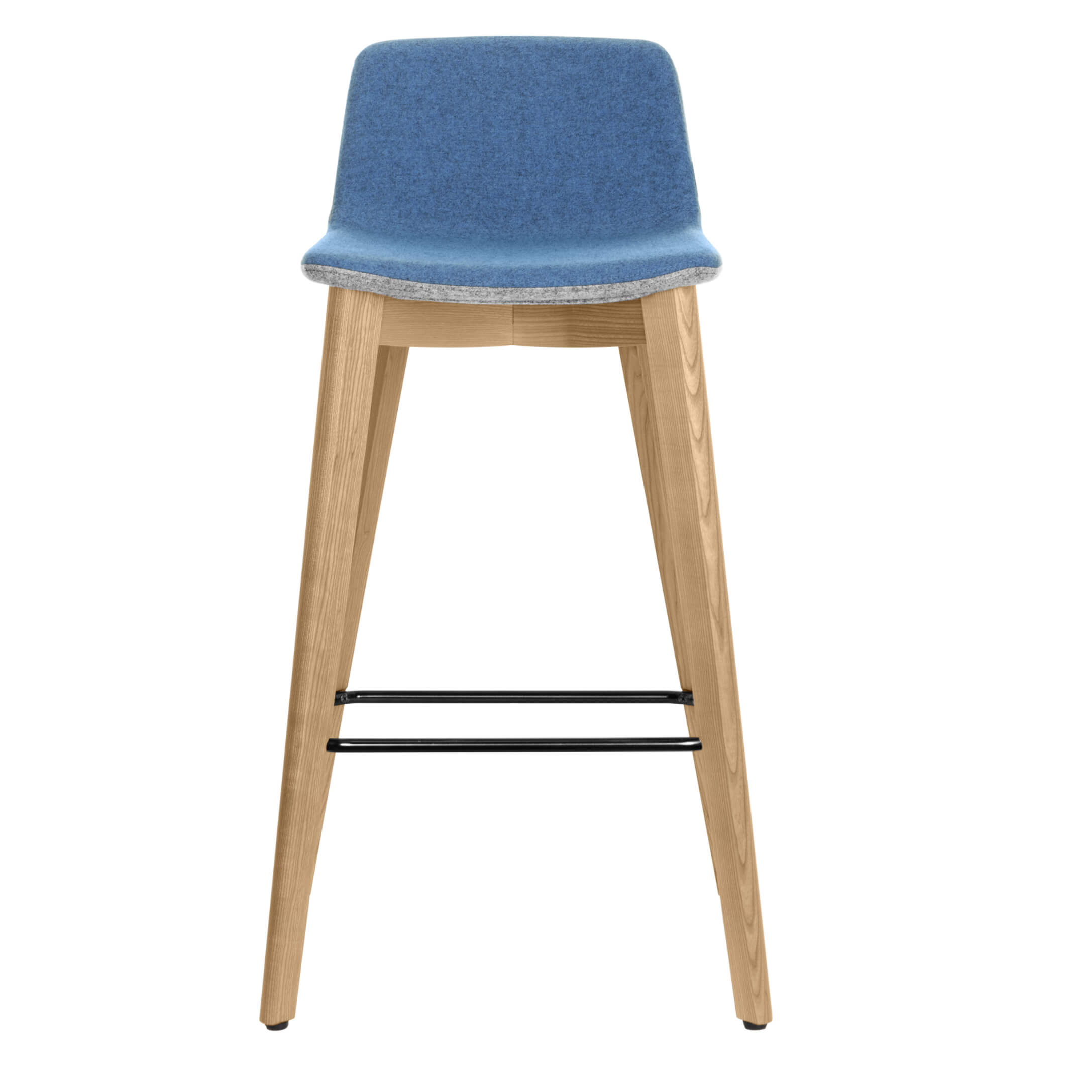 TWIST&SIT Sgabello da bar | Telaio in legno massiccio, altezza del sedile da 635 mm, copertura di lana sinergia