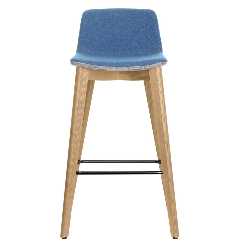 TWIST&SIT Sgabello da bar | Telaio in legno massiccio, altezza del sedile da 635 mm, copertura di lana sinergia