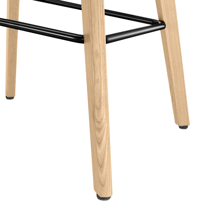 TWIST&SIT Sgabello da bar | Telaio in legno massiccio, altezza del sedile da 635 mm, velio di copertura di lana