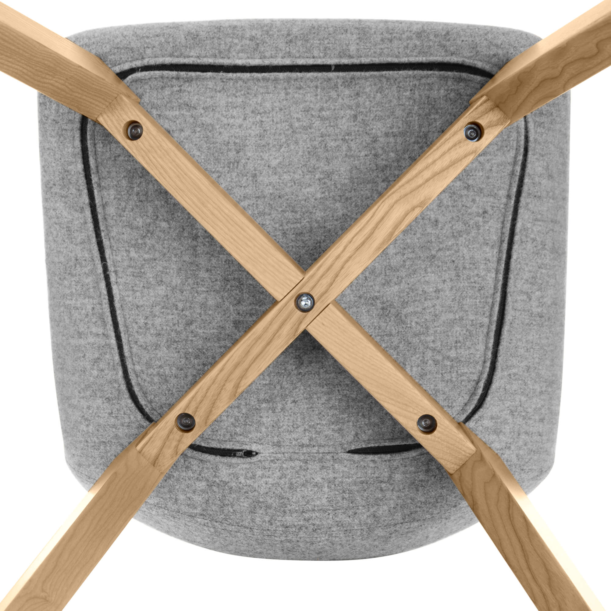 TWIST&SIT Sgabello da bar | Telaio in legno massiccio, altezza del sedile da 635 mm, velio di copertura di lana