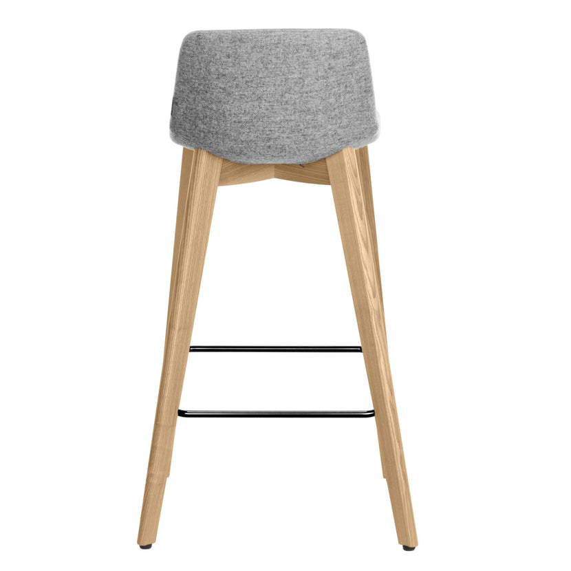 TWIST&SIT Sgabello da bar | Telaio in legno massiccio, altezza del sedile da 635 mm, velio di copertura di lana