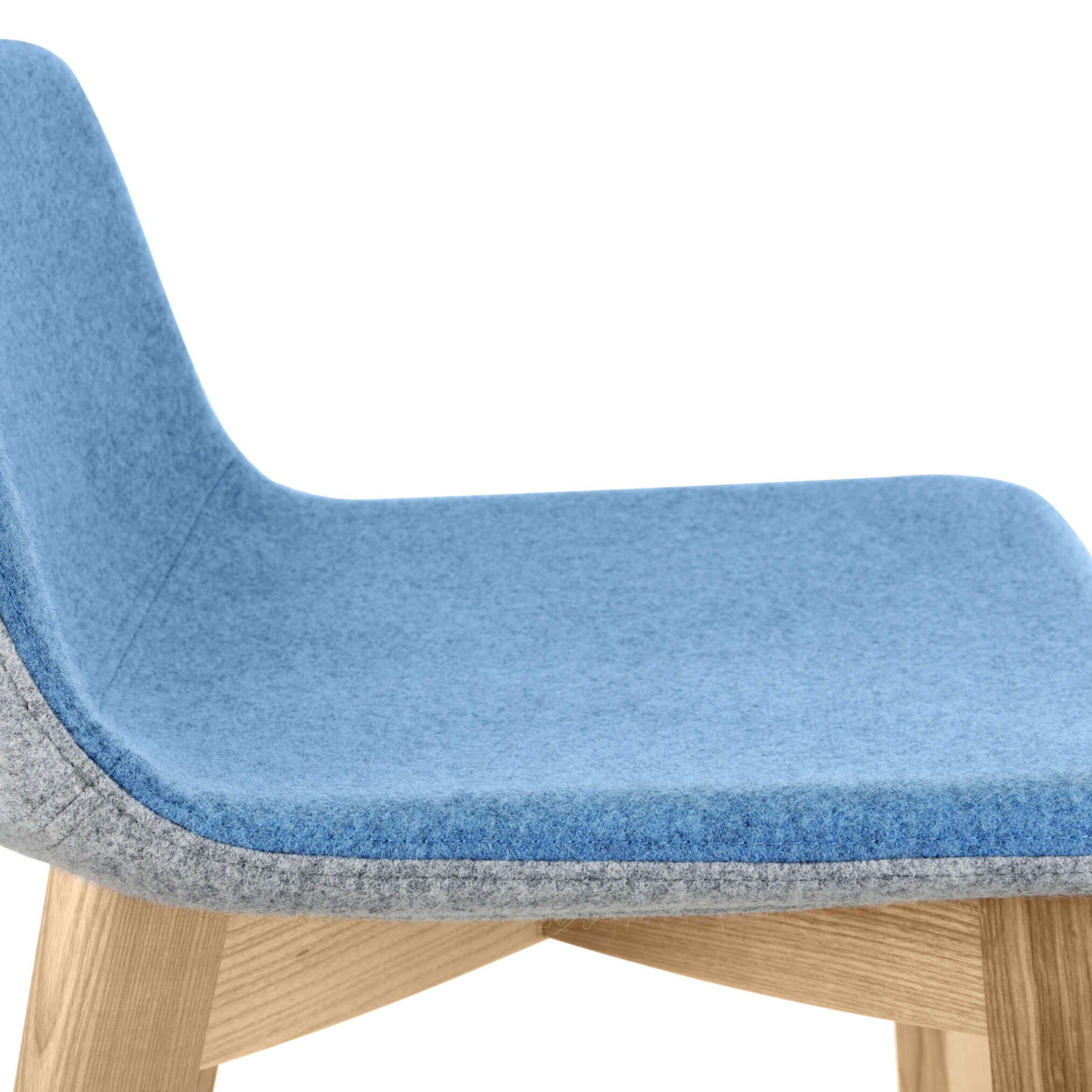 TWIST&SIT Sgabello da bar | Telaio in legno massiccio, altezza del sedile da 635 mm, velio di copertura di lana