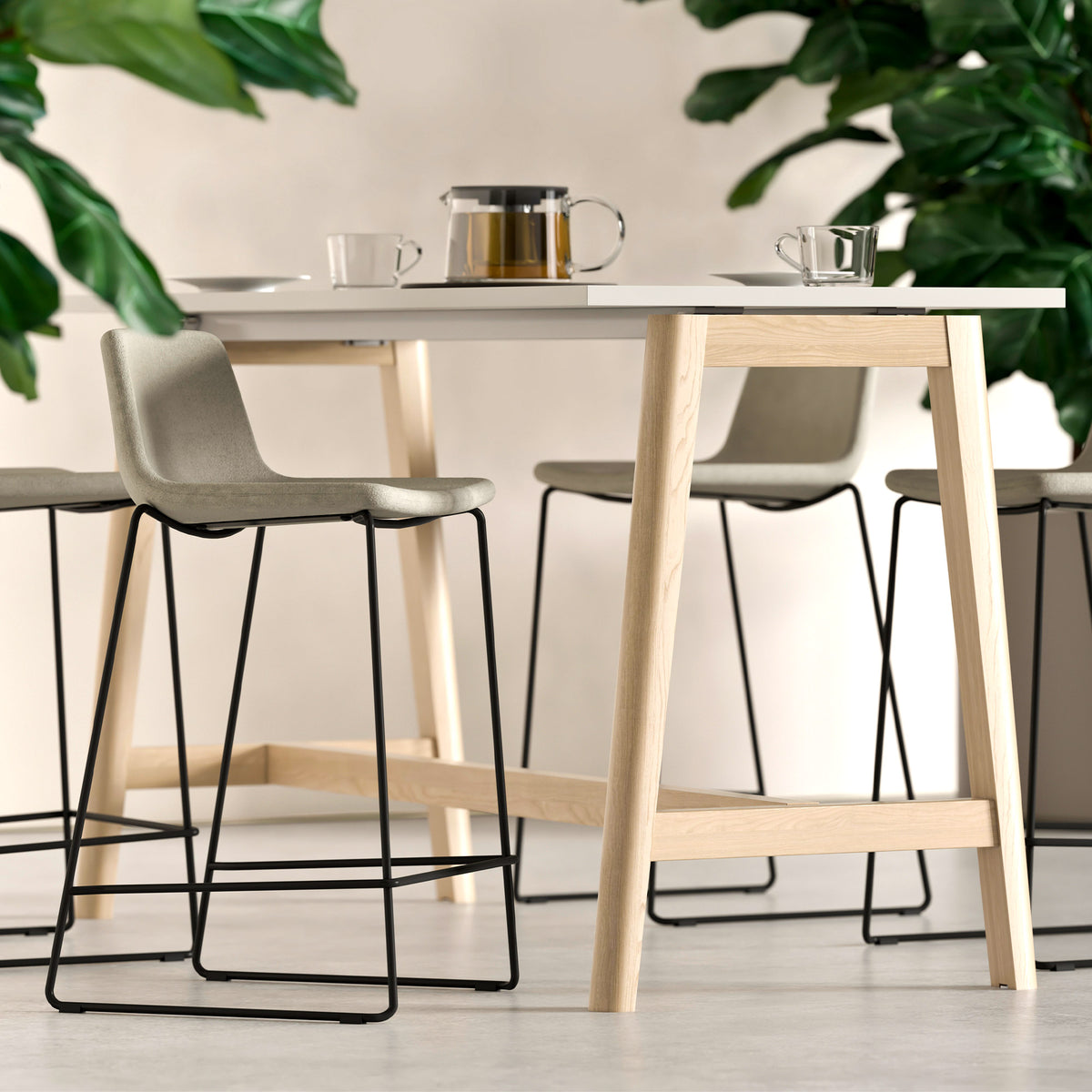 TWIST&SIT bar stool | Sled base, 635 mm seat height, wool cover SYNERGY - 8 Lightbox Main Image
