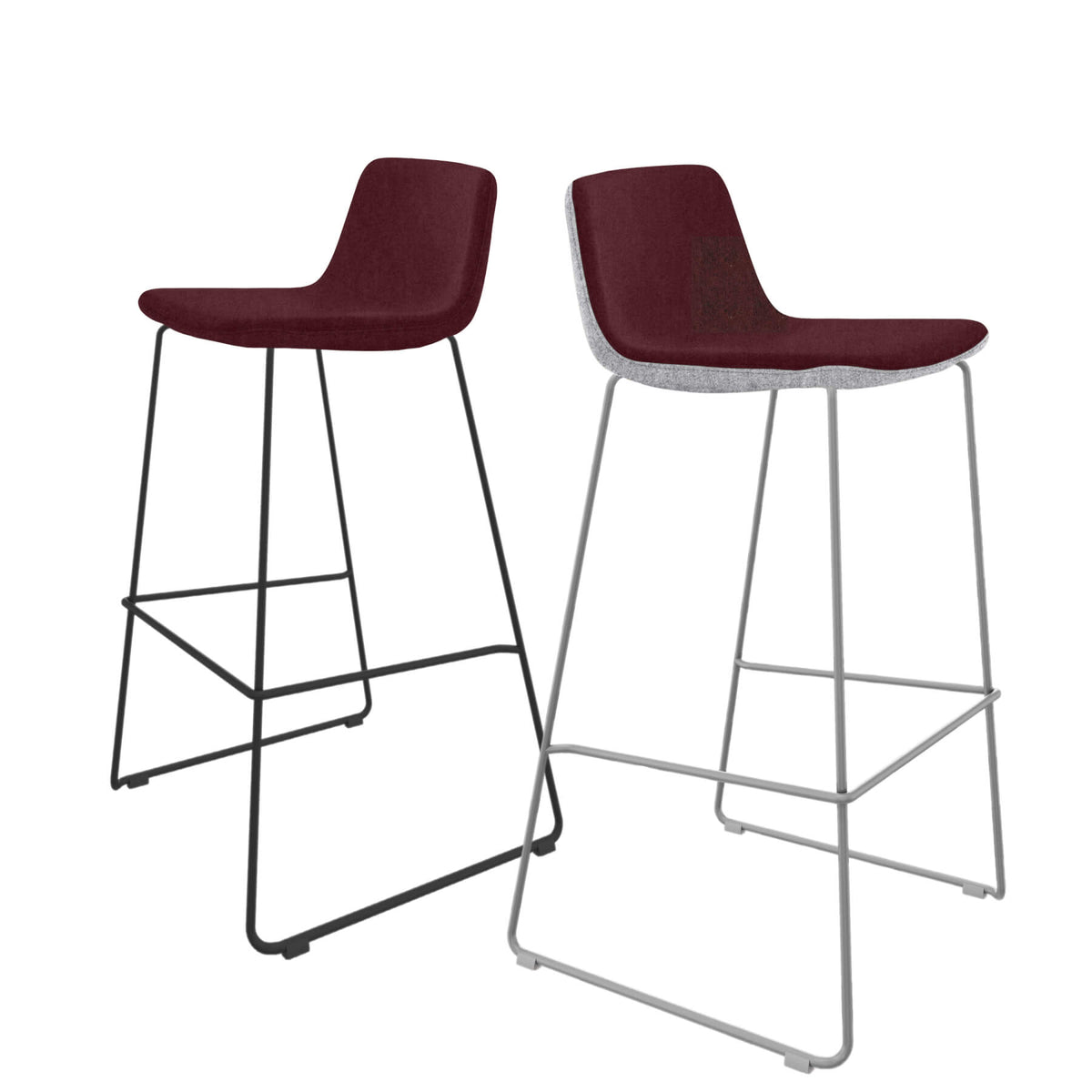 TWIST&SIT Barhocker | Kufengestell, 735 mm Sitzhöhe, Wollbezug VELITO