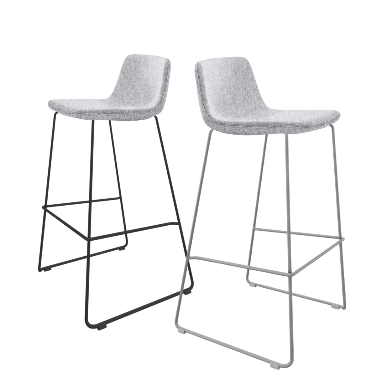 TWIST&SIT Barhocker | Kufengestell, 735 mm Sitzhöhe, Wollbezug VELITO